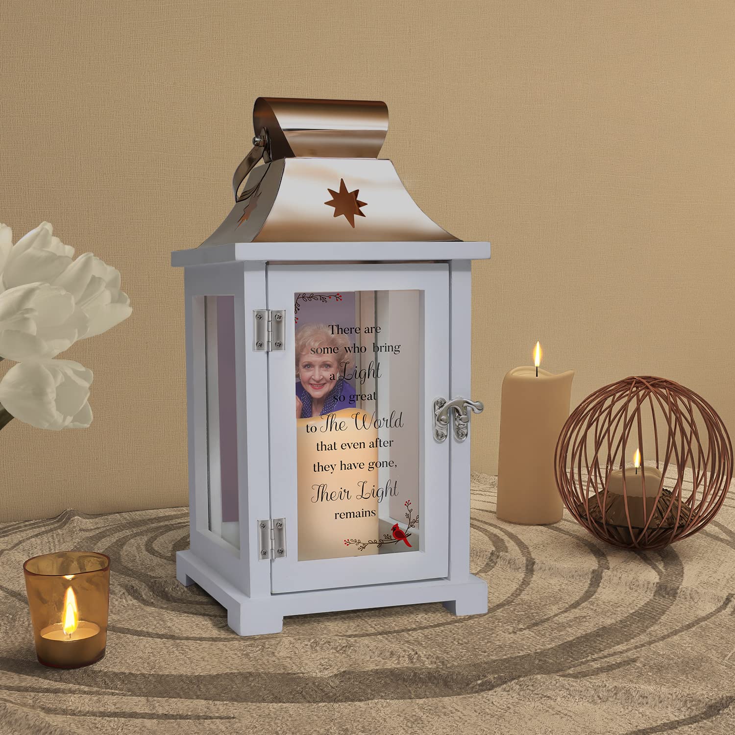 Memorial Photo Frame Lantern -Thoughtful Memorial Gifts for Loss of Loved One, Mother, Father, Sympathy Gifts, Bereavement Gifts for Loss of Husband There're Some Who Bring a Light