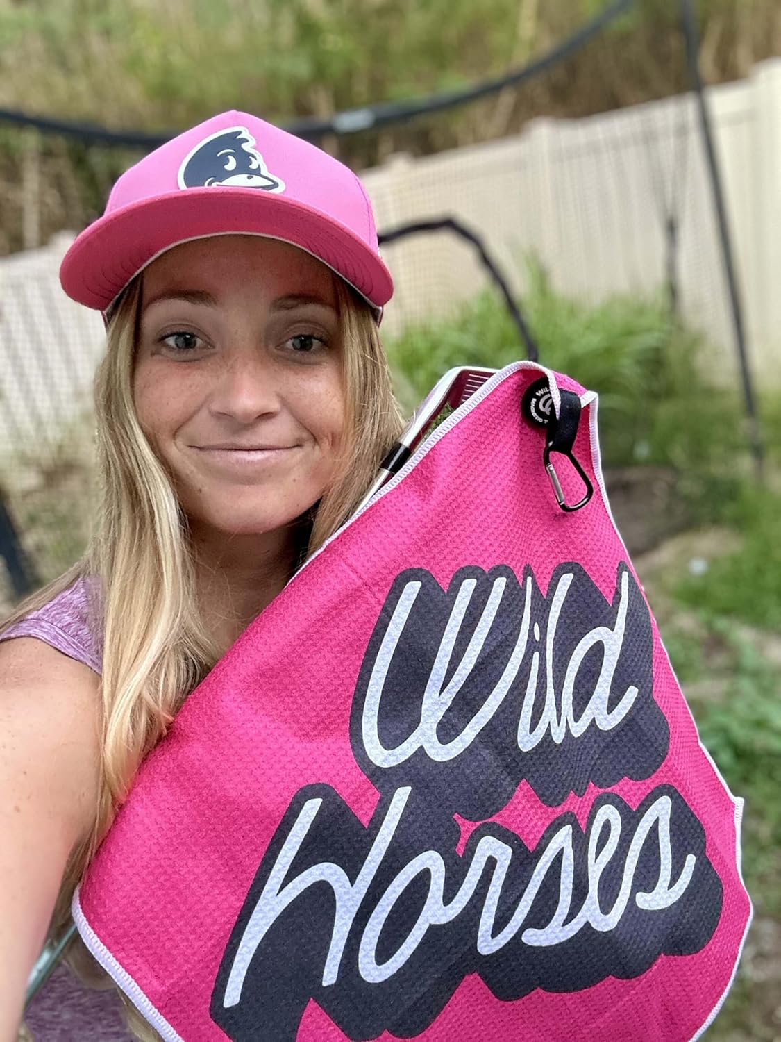 Wild Horses Performance Ladies Golf Hat w Built in Clip - Water Resistant - Integrated Tee Holder & Ball Marker Magnet - Lightweight Pink Golf Cap for Women and Girls - Image 8