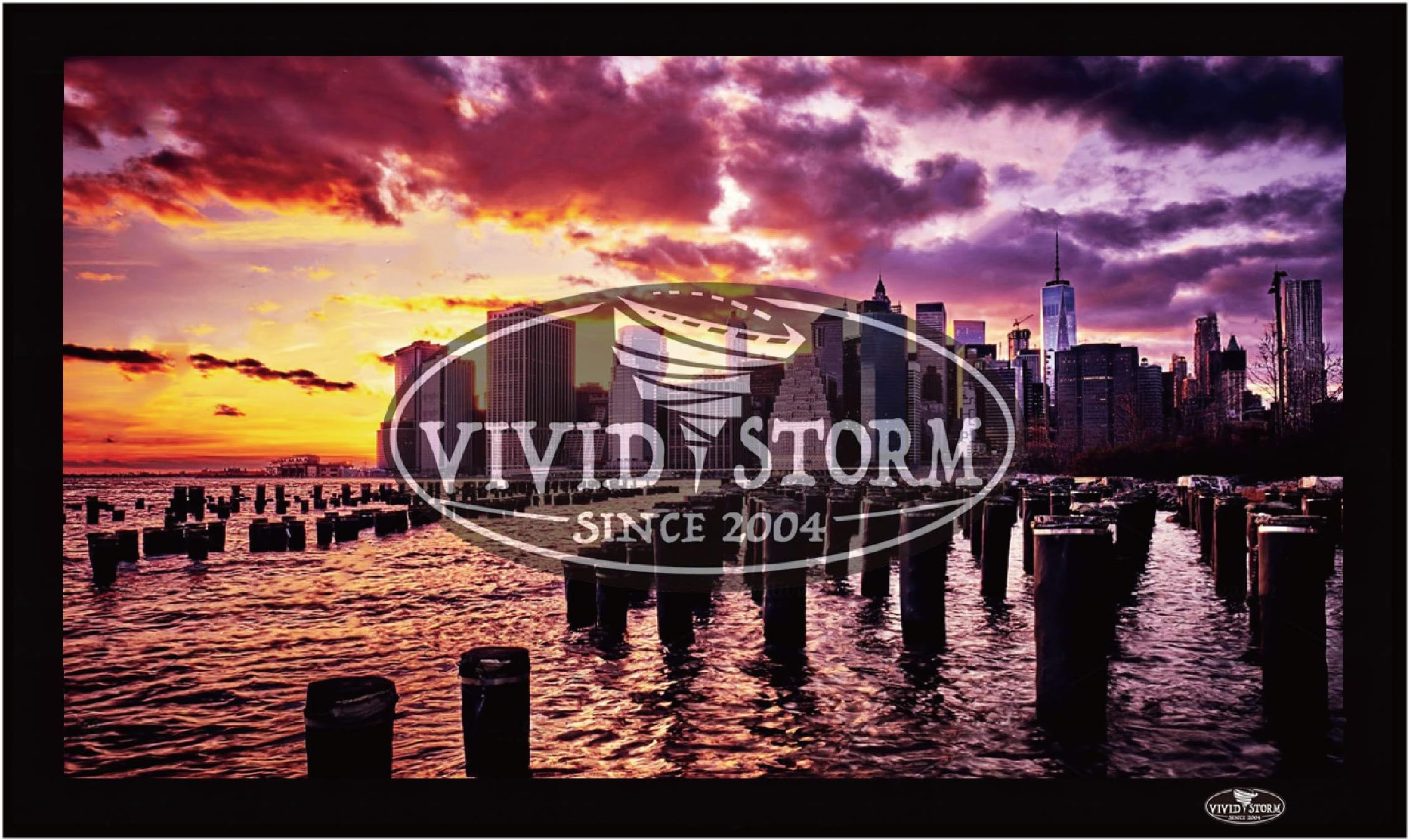 VIVIDSTORM Fixed Frame Screen，133-inch Diagonal 16:9, 8K 4K Ultra HD Ready， Ambient Light Rejecting Fixed Frame Projector Screen,High Gain Projection Material, Model：VKJMALR133H