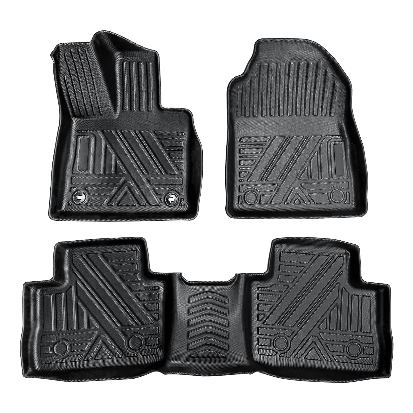 GAFAT Compatible con Toyota RAV4 XA50/ Hybrid 2019-2024 2025 Alfombrillas Delanteras, Alfombras de Goma Originales, Escaneo 3D TPE Extra Alto 6-10 CM, Accesorios RAV4