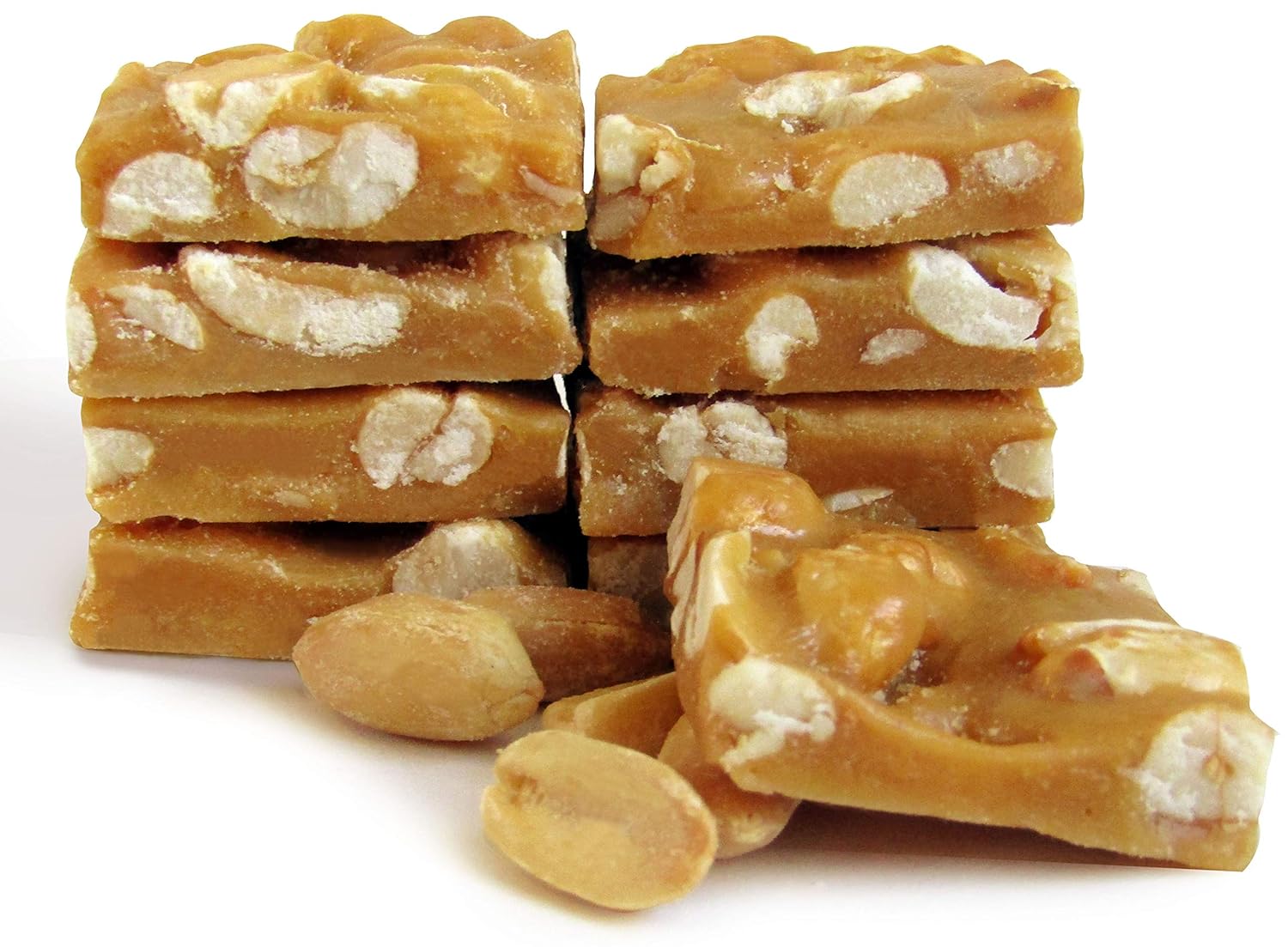 Gourmet Peanut Brittle Gift Box - by Its Delish | Handmade Old-Fashioned Style | Beautiful & Delicious Square Cut Pieces 16 Oz Peanuts Brittle | Christmas Stocking Stuffer Holiday Gifts | Vegan Kosher