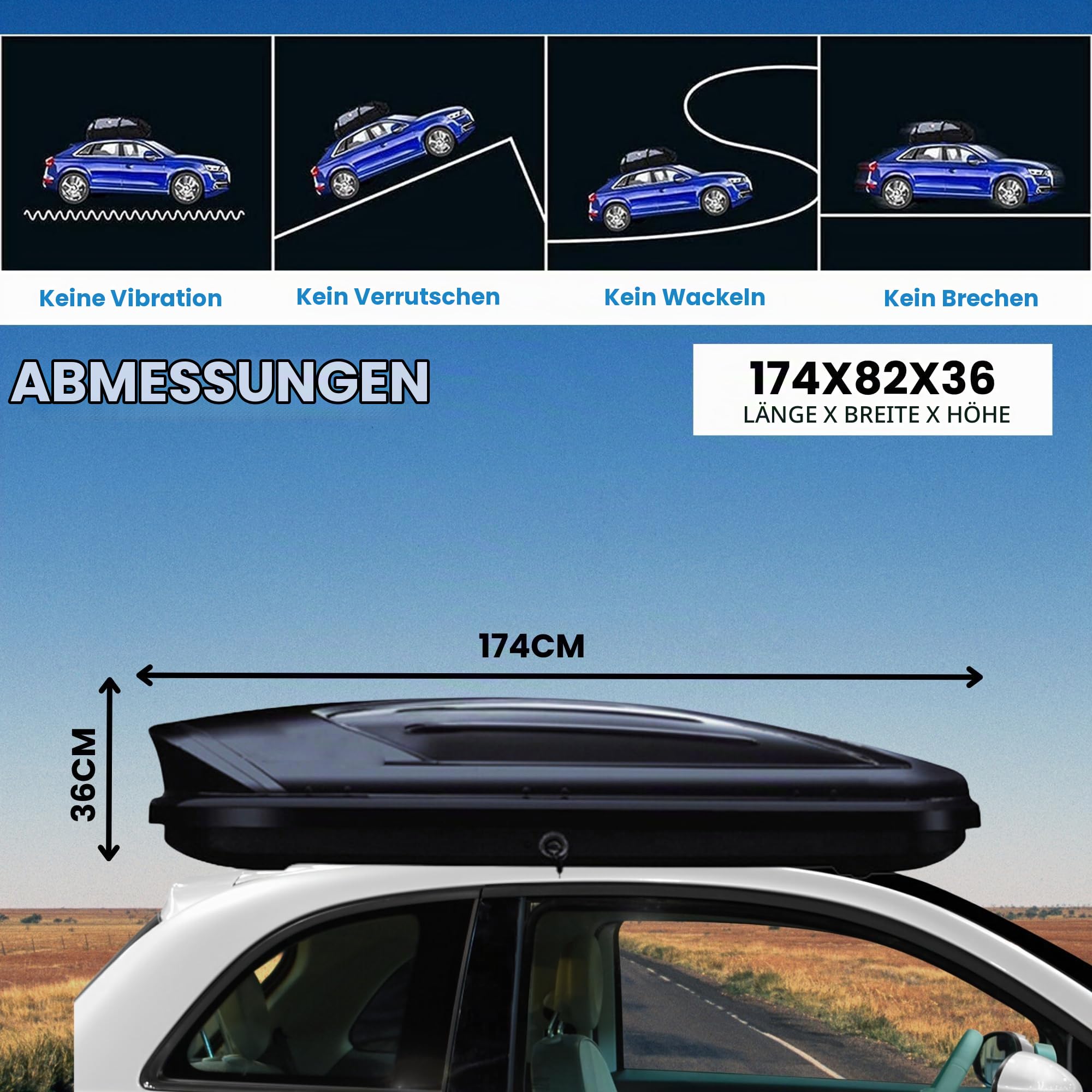 Dachbox fur EIN Auto 600L, Autogepäckträger, Autotruhe, Autokofferraum, Universeller Fahrzeugdachträger, Gepäckträgertasche, Kofferr