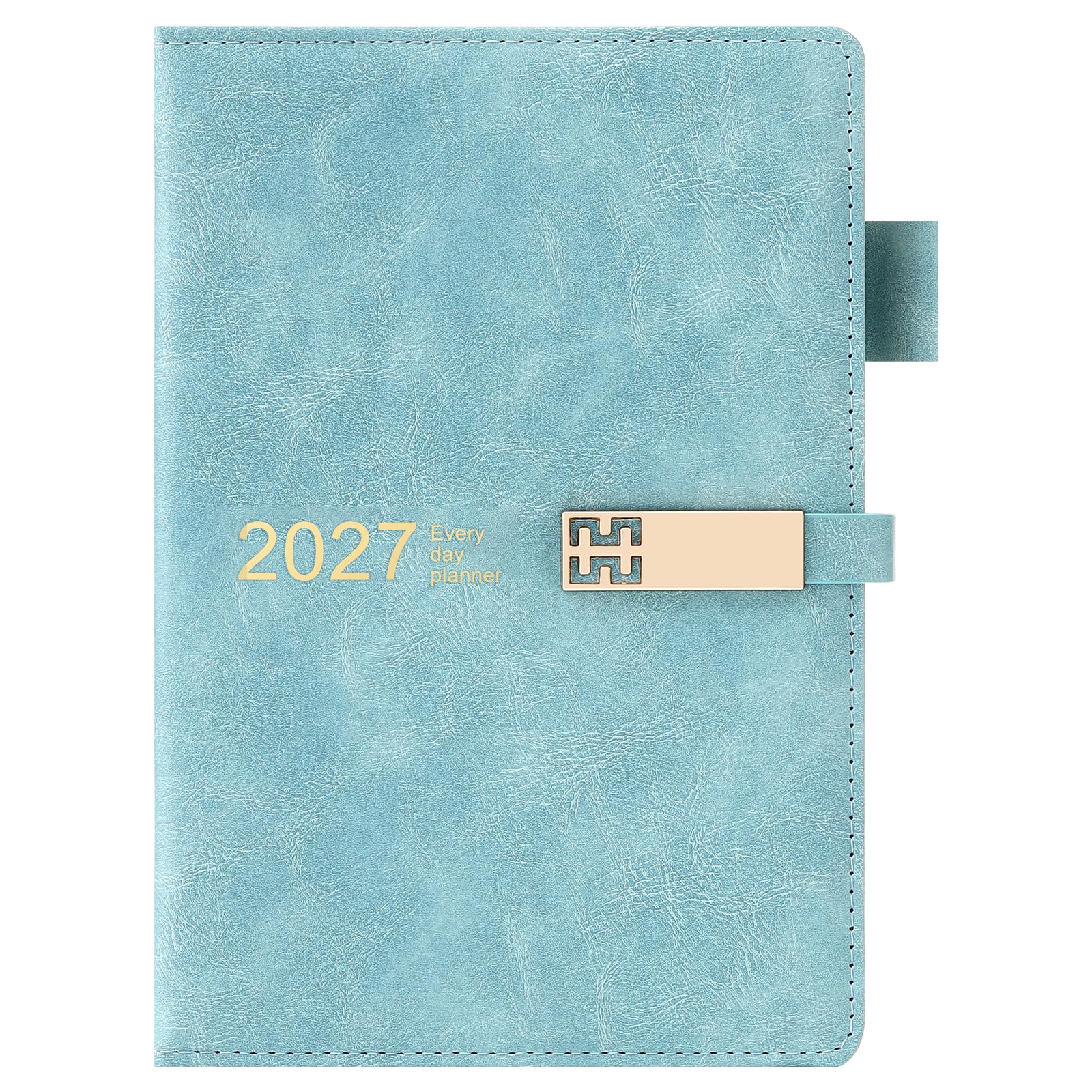 2027 Diary A5 Page a Day,Diary 2027 Day Per Page,12 Months Daily & Monthly Planner with Colorful Monthly Tab,Hardcover Organizer with Bookmarks,Inner Pocket (Blue)