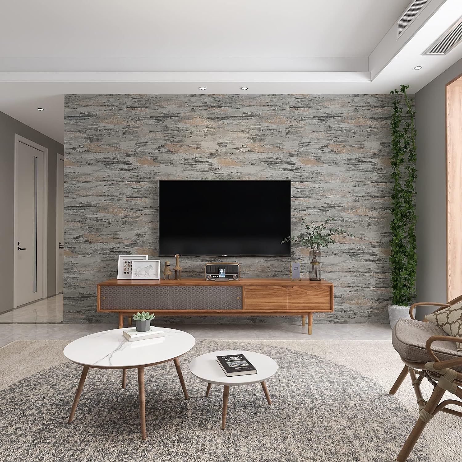 CRE8TIVE Large Size 24"x708" Concrete Contact Paper Stained Cement Look Wallpaper Extra Thick Durable Texture Decorative Sticker Roll Peel and Stick Self Adhesive Wall Mural for Bedroom Countertop