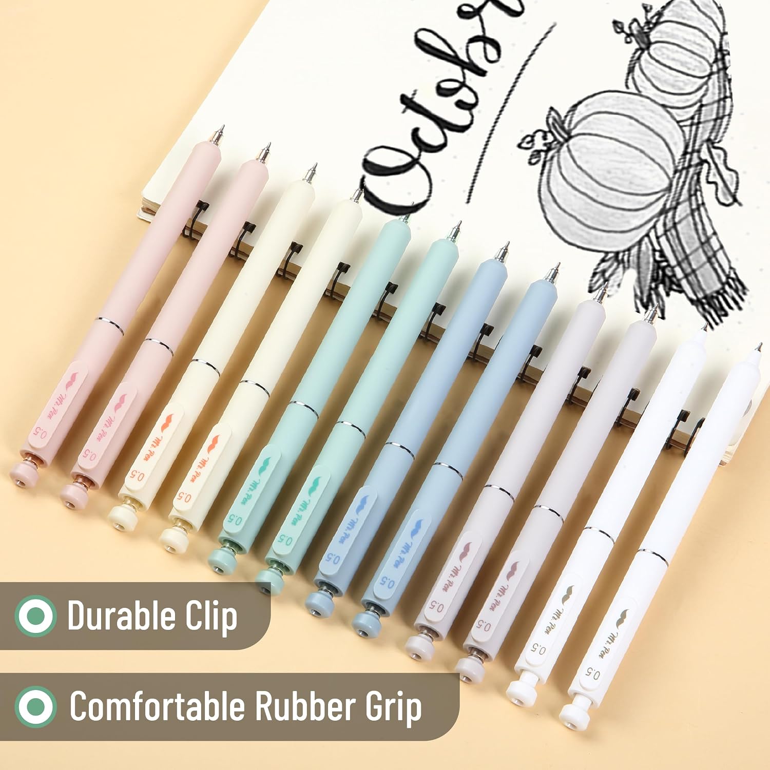 Mr. Pen- Retractable Gel Pens, 12 Pack, Black Ink, Soft Pastel Barrel image 4