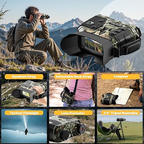 Miniatura 8 de WOSPORTS 4K Night Vision Goggles with 36MP Photo, 1300FT Range, Built-in Flashlight & Compass, 5000mAh Battery, Supports 256GB SD, for Security,