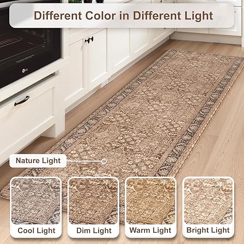 Vista 122 de KIMODE - Juego de 2 tapetes de cocina antifatiga, estilo vintage, antideslizantes, impermeables, ergonómicos, acolchados, cómodos para lavandería