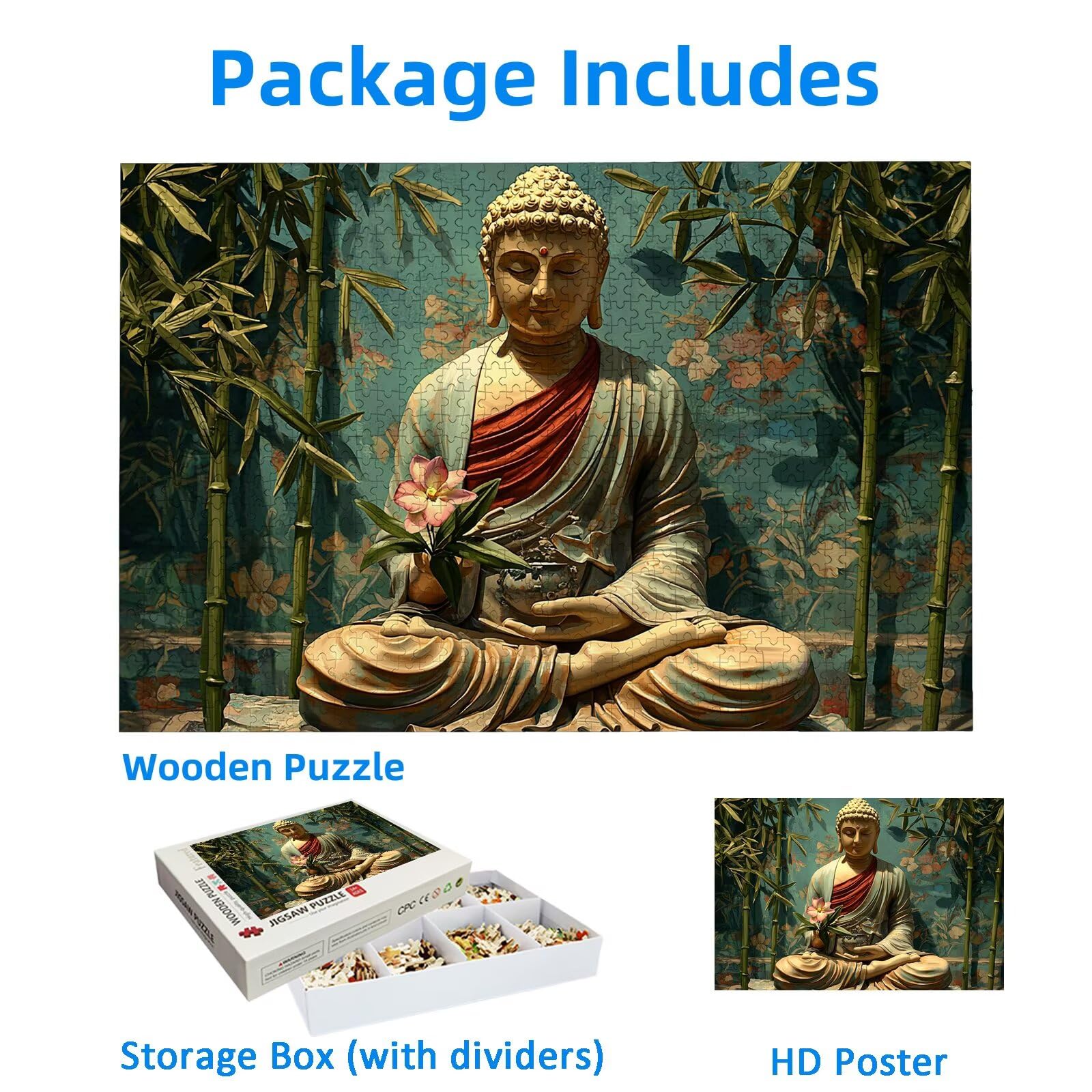 Puzzle 2000 sztuk Zen, Puzzle Statua 2000 sztuk dla dorosłych i nastolatków, drewniane puzzle z wykwintnym opakowaniem, rodzinne gry edukacyjne, dekoracje domu, prezent dla dorosłych-2011