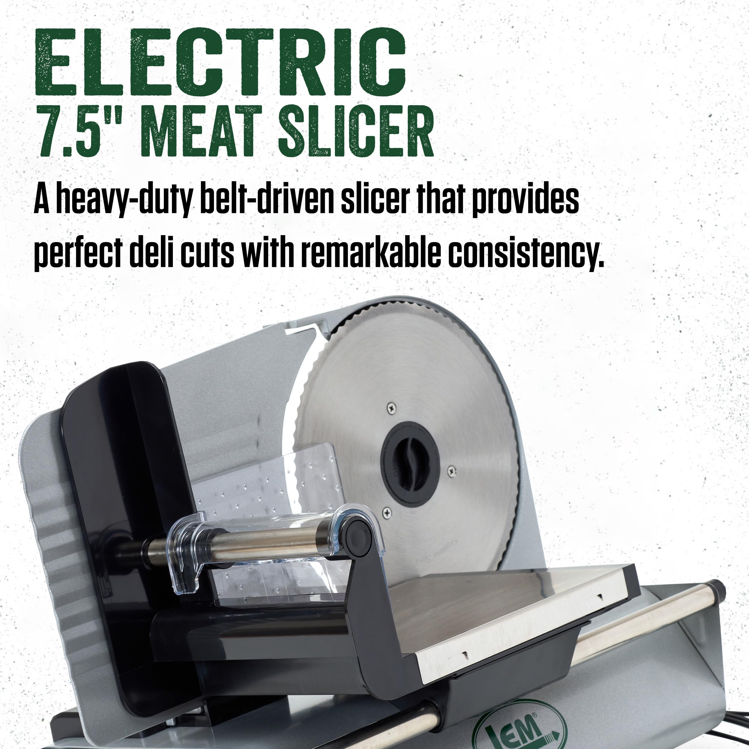 LEM Products 7 ½ Inch Electric Meat Slicer Machine with a Stainless Steel Serrated Blade