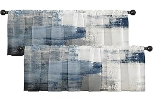 Emvency 2 Pack Living Room Valance Curtains - Modern Art Drapes for Windows