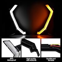 Vista 5 de SAUTVS Luces de Acento de Colmillo para Parrilla Delantera para Yamaha RMAX 1000, Luces LED de Rejilla con Lámparas de Señales de Giro para Yamaha