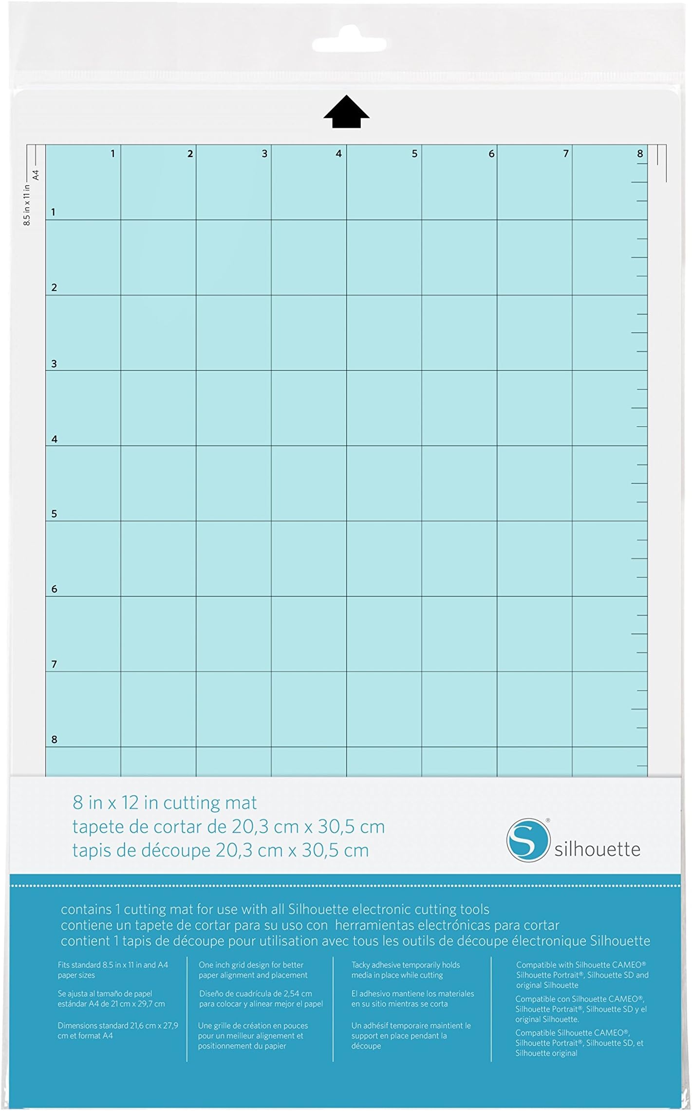 8 Silhouette Portrait Cutting Mat, Medium, Blue