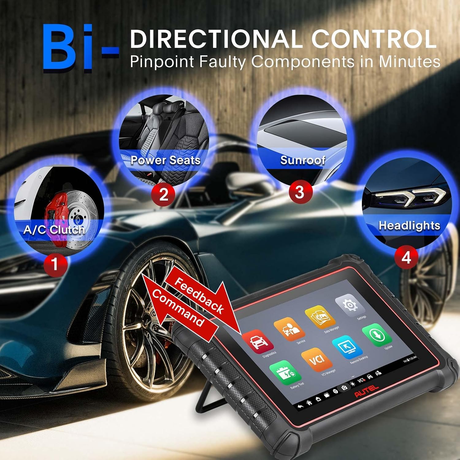 Autel Scanner MaxiPro MP900Z-BT with 40+ Services, 2024 Upgraded of MP808S/MS906BT, ECU Coding Scanner, Bi-Directional Scan Tool Support CAN FD/DoIP, Full System OBD2 Scanner OE-Level System Coverage