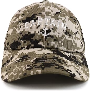 Trendy Apparel Shop Captain Anchor Embroidered Soft Crown 100% Brushed Cotton Cap