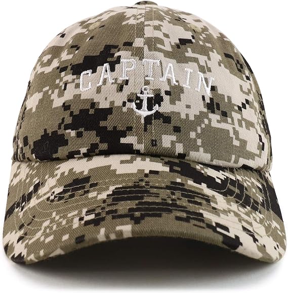 Trendy Apparel Shop Captain Anchor Embroidered Soft Crown 100% Brushed Cotton Cap