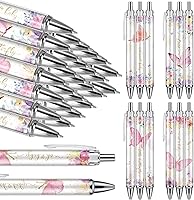 Vista 9 de Chuangdi 24 bolígrafos naranja para baby shower, bolígrafos retráctiles a granel, tinta negra con regalos para invitados, suministros escolares