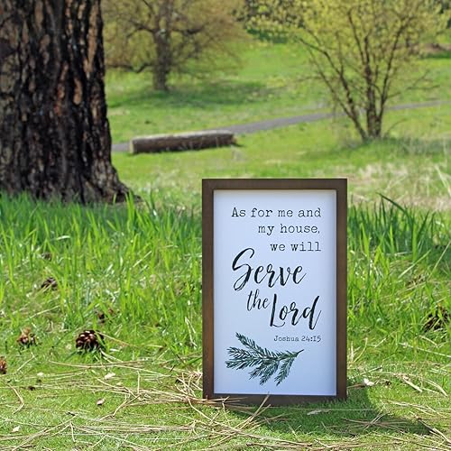 Miniatura 9 de EDEN VIEW HOME As For Me and My House We Will Serve the Lord - Letrero de madera enmarcado de Joshua 24 15 pulgadas de 15 x 10. Placa de arte de