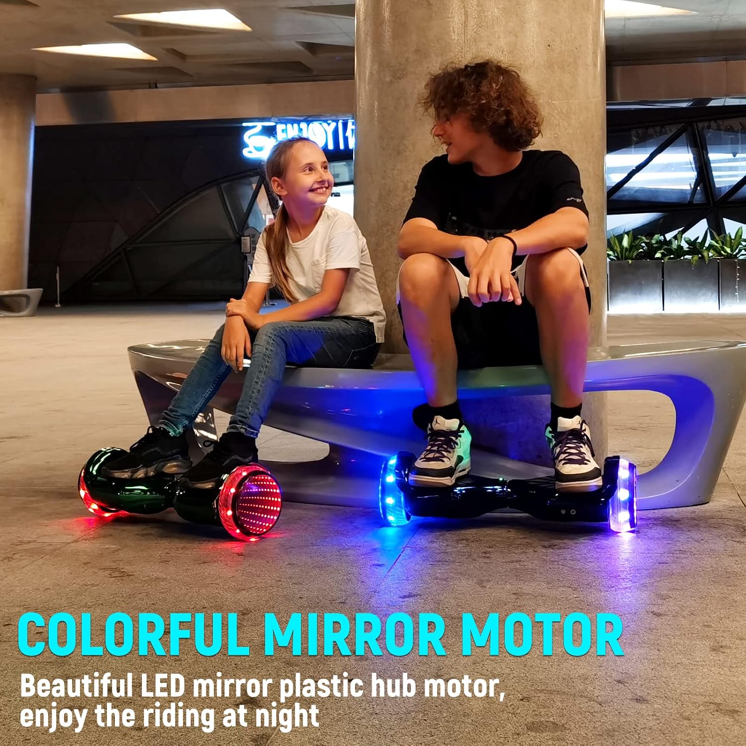 SISIGAD Hoverboard, 6.5" Flash Wheel Self Balancing Scooter with LED Lights& Bluetooth Speaker, Music Hoverboard