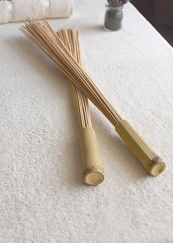 Miniatura 3 de Juego de 2 escobas de bambú de masaje, palos de martillo, herramienta de bambú natural, herramientas de relajación corporal, escobas
