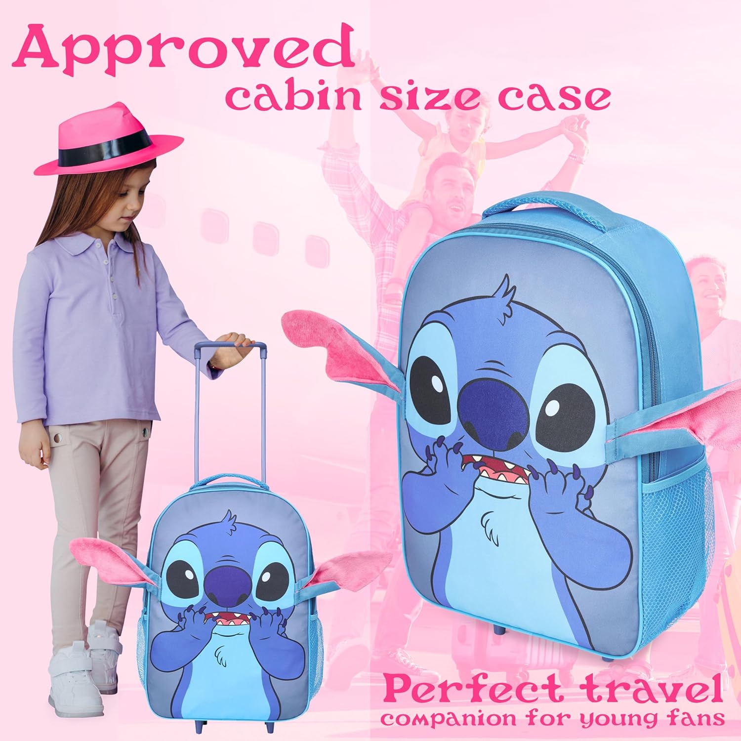 Disney Stitch Luggage Travel Essentials Suitcase Kids Foldable Luggage with Wheels 17 - Image 2