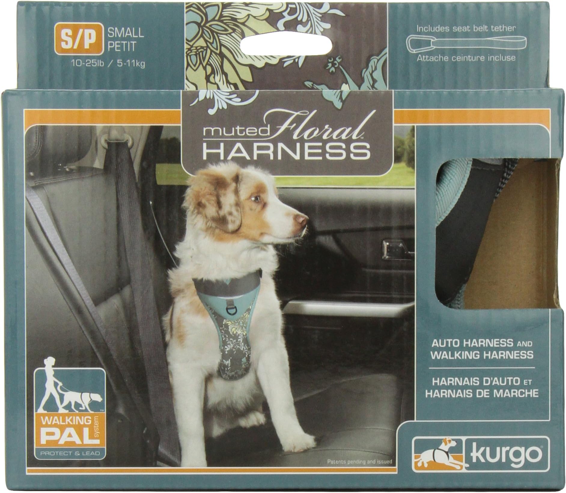 Kurgo Dog Harness with Quick Release Buckles, Small, Muted Floral