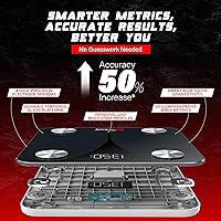 Vista 6 de Báscula corporal digital inteligente: detecta 20 métricas de composición corporal, incluyendo peso, IMC, grasa corporal y mucho más, se conecta a