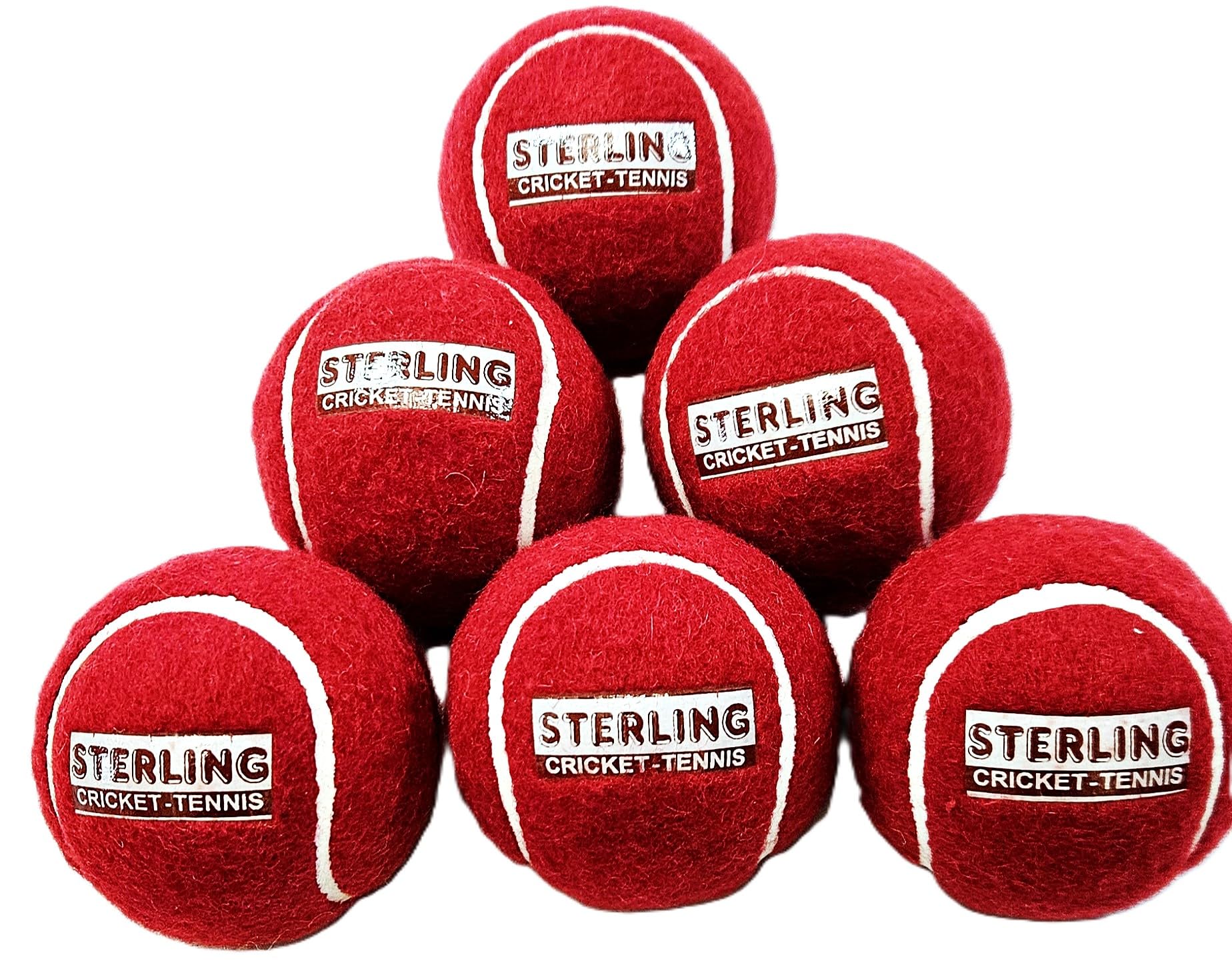 Heavy Tennis Cricket Balls – Pack of 6 – Red – Durable Practice Balls for Cricket Training & Outdoor Play
