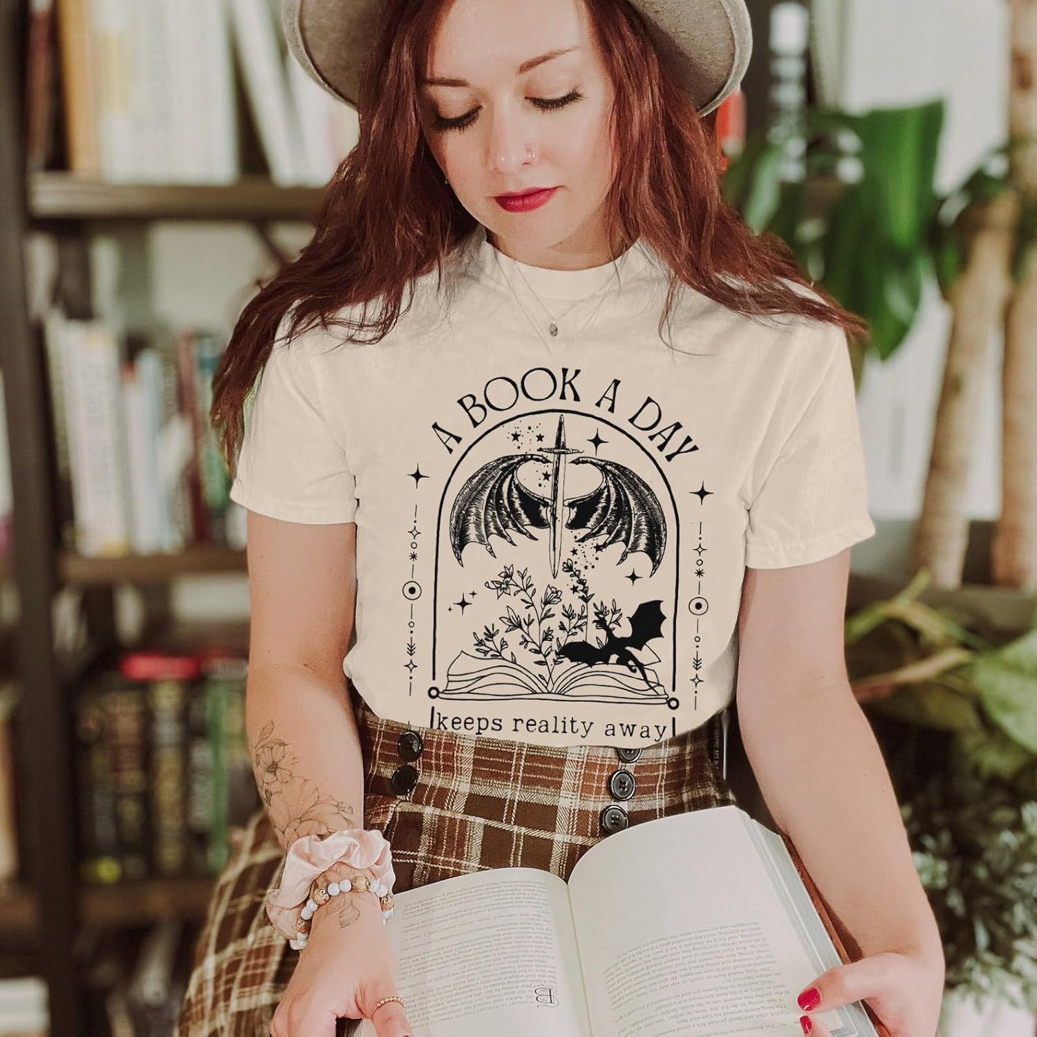 Book Shirts for Women Vintage Reading Teacher T-Shirt Short Sleeve Book Lover Tee Tops - Image 2