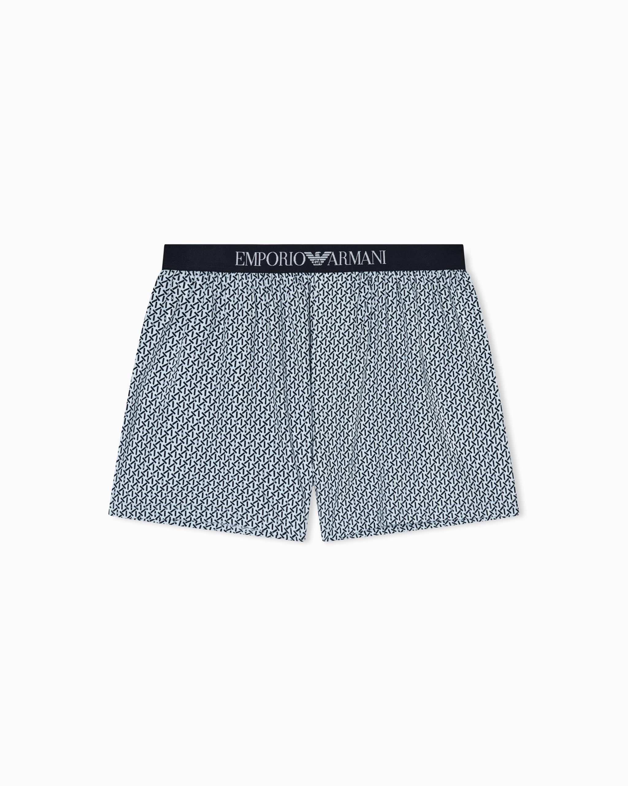 Emporio Armani Men's Pattern Boxer Blue M