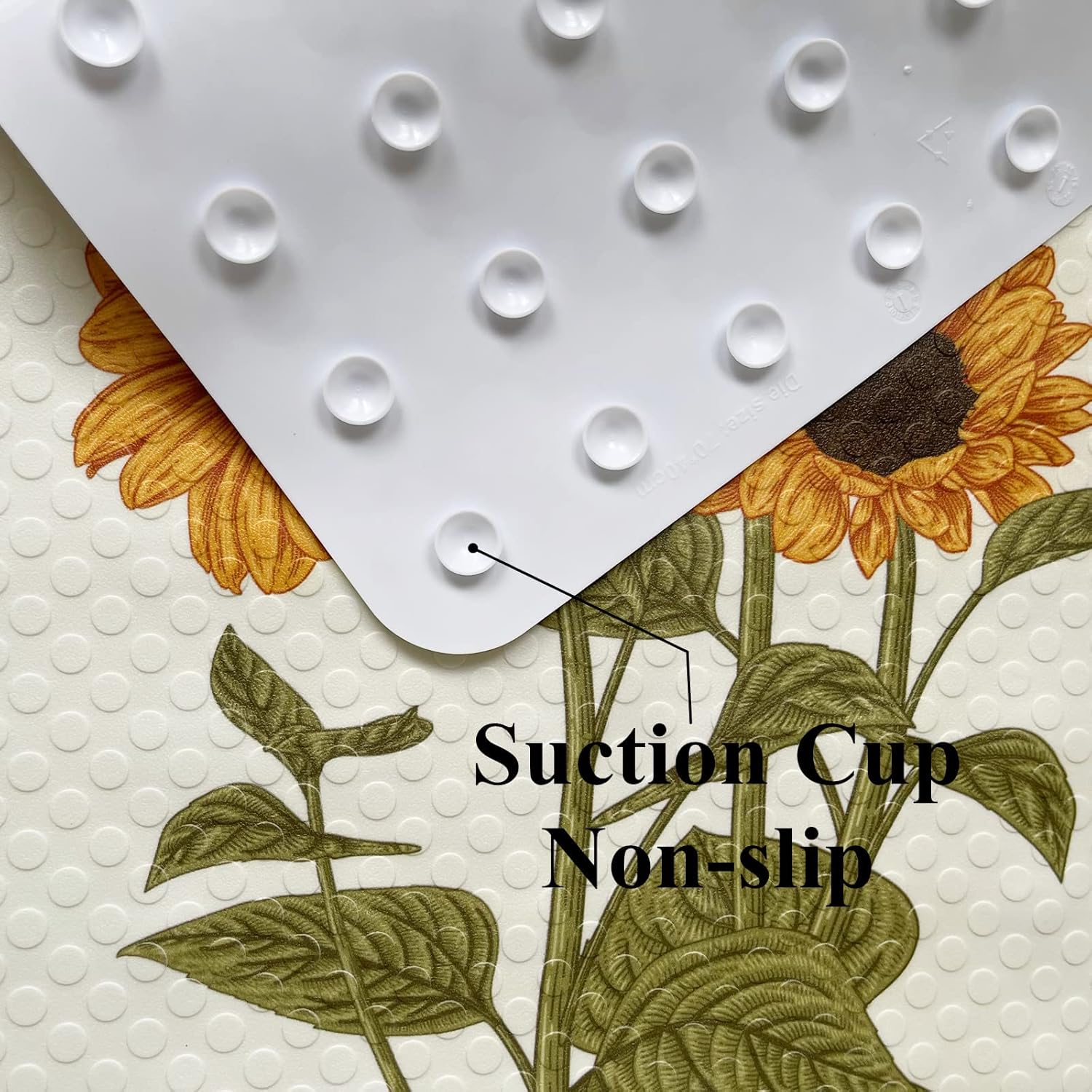 UKELER Sunflower Bath Tub Shower Mat 27.5 x 15.7 Inch Non-Slip Shower Stall Mat Comfortable Massage Bathtub Mat with Suction Cups