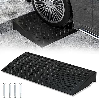 RELIANCER 2 PCS Rubber Curb Ramps,5T Load Capacity Threshold Ramps for Loading Dock,Driveway Curb