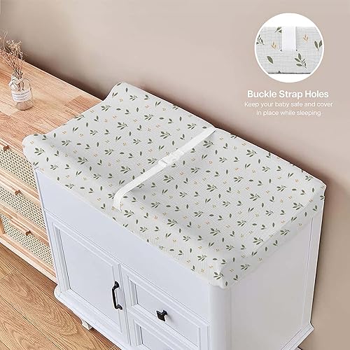 Miniatura 6 de Mi Flor - Juego de 2 fundas de muselina para cambiador de 16 x 32 x 5 pulgadas, ultra suave, certificado por CPC, con esquinas elásticas, ajuste de