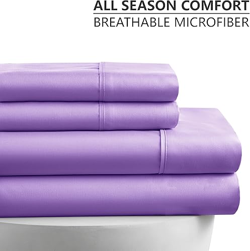 Miniatura 3 de American Home Collection Juego de sábanas de 3 piezas de tamaño individual, microfibra extrasuave, transpirable, resistente a las arrugas y a la