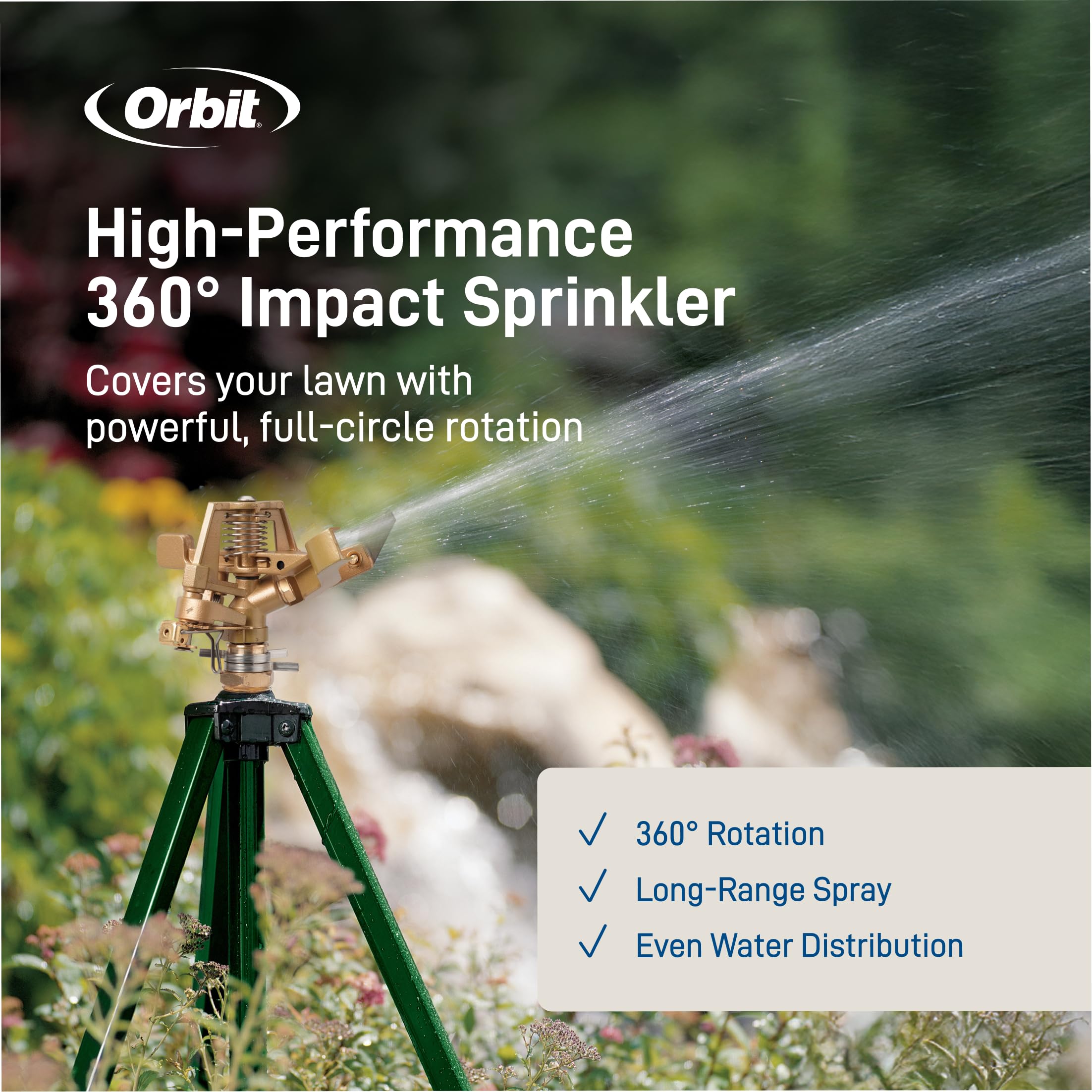 Orbit 56667 N Zinc Impact Sprinkler on Tripod Base