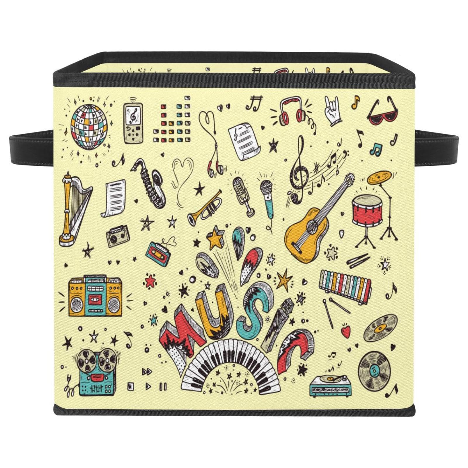 Panier de rangement en tissu cube pour instruments et maison