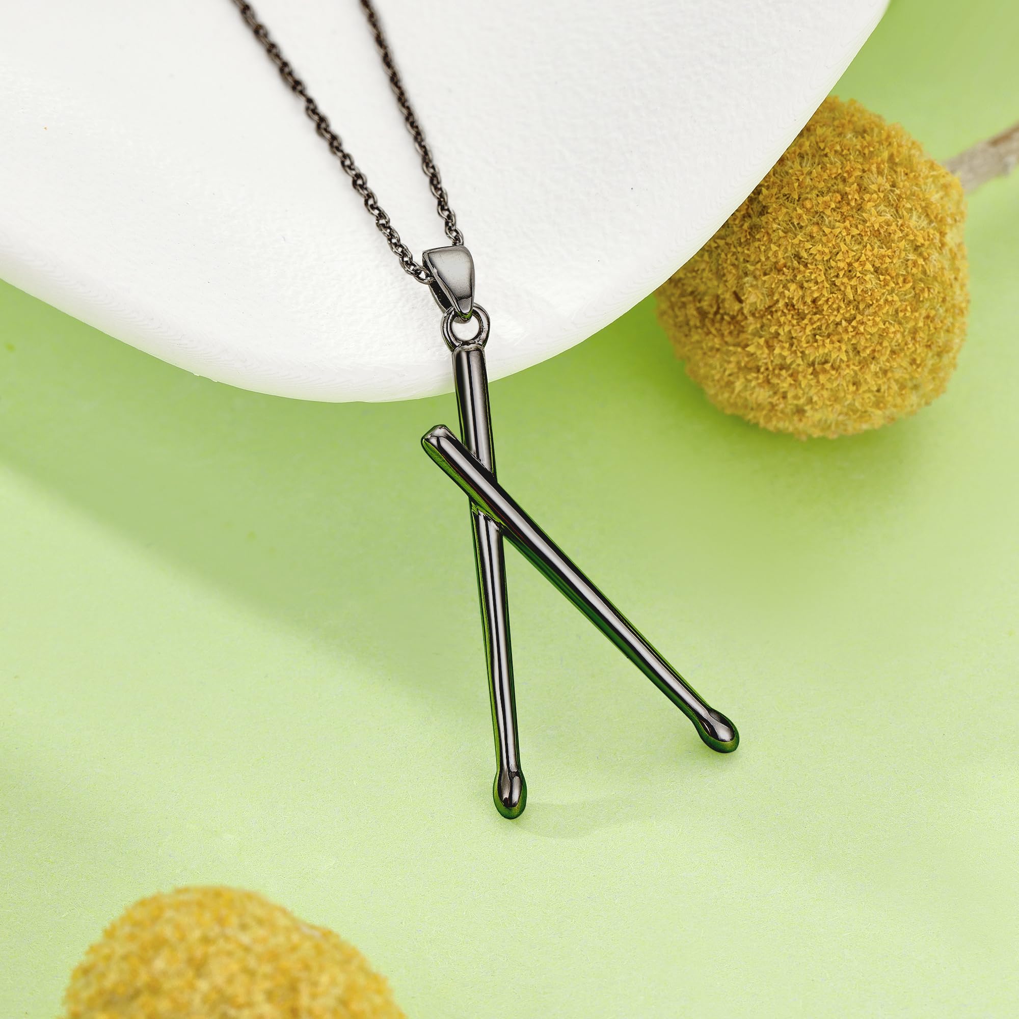 DAYLINLOVE Drumstick-Halskette 925er Sterlingsilber Drumstick-Anhänger Halsketten Geschenke für Schlagzeuger Einzigartiger Schmuck für Frauen, Männer und Musikliebhaber