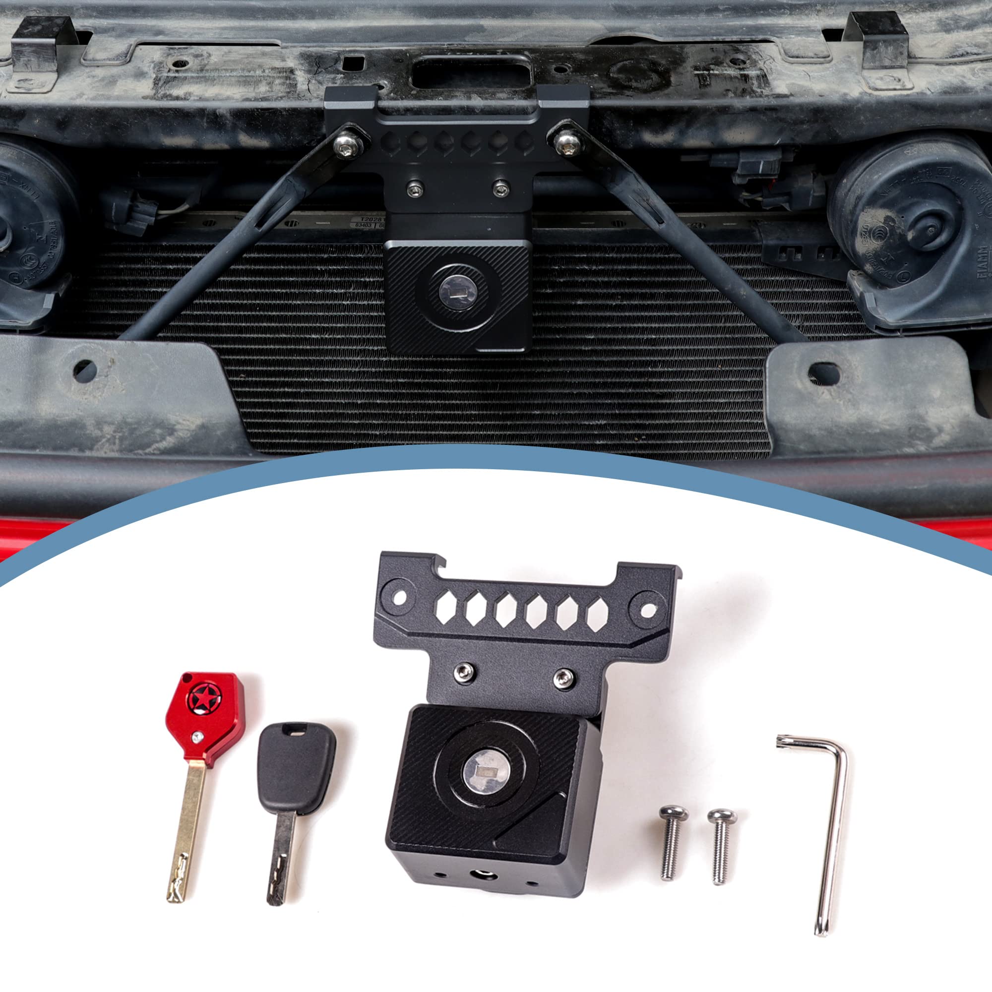 West-xingzheAluminium Alloy Hood Latches Locking Hood Catch Kit for Jeep Wrangler 2018+ JL and Gladiator JT