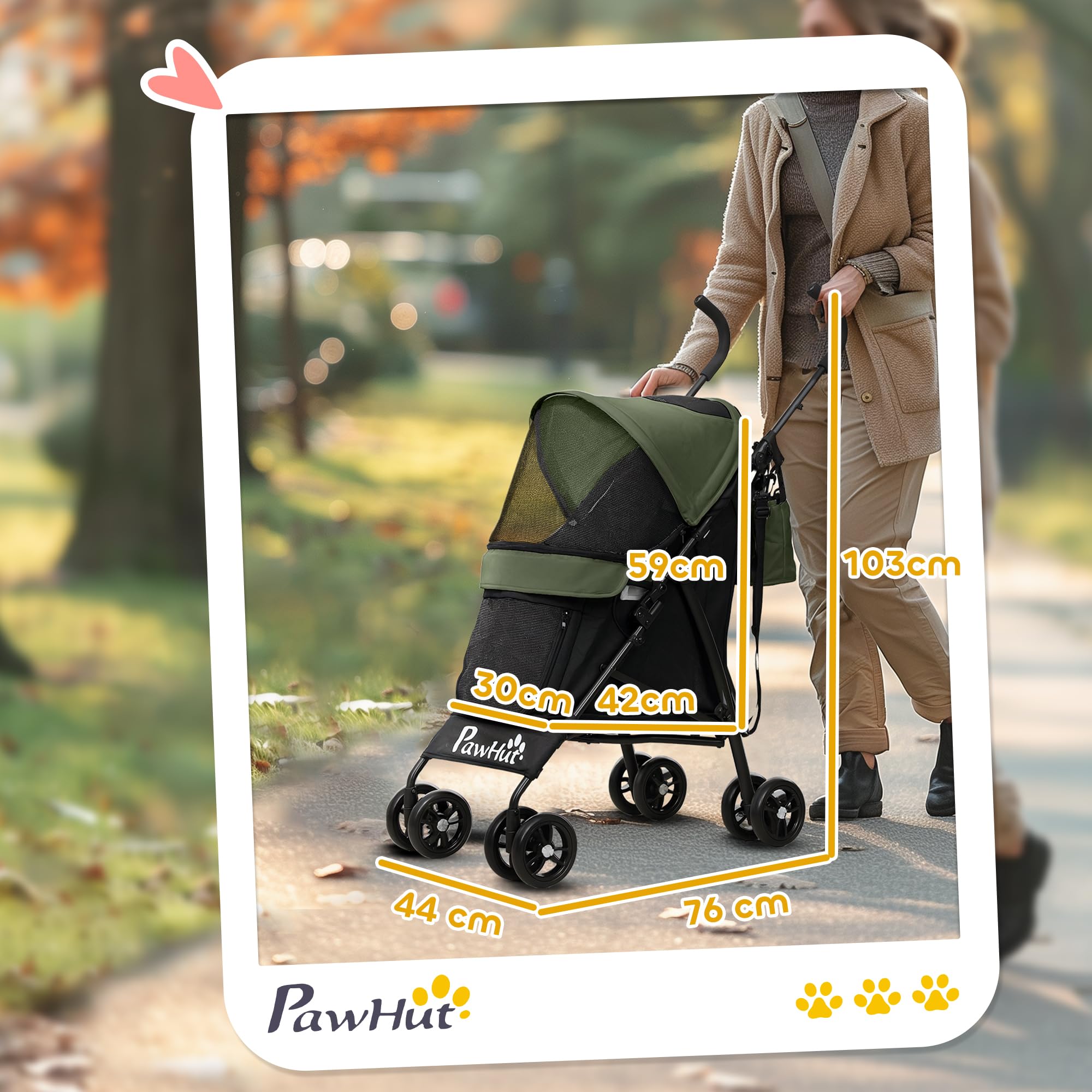 PawHut silla plegable para perros y gatos de hasta 4 kg con ventanas de malla, correa para el hombro, bolsa de almacenamiento y portavasos
