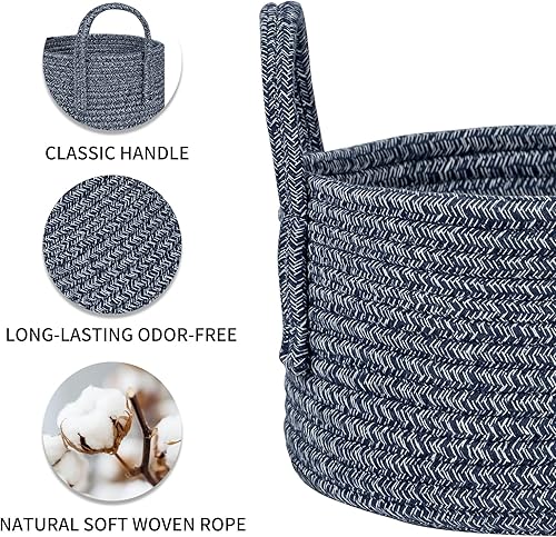 Miniatura 6 de CubesLand Bonita canasta negra pequeña, cesta para guardería, cestas de almacenamiento tejidas para estantes, cesta de almacenamiento de juguetes