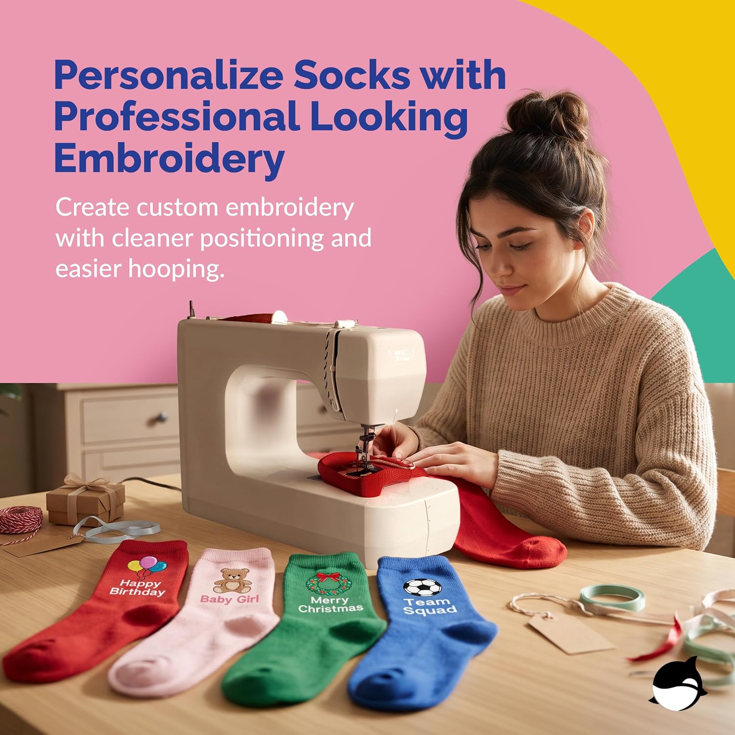 Sock Hoop for Embroidery Machine | Sock Hoop Set for Embroidering Designs on Any Machine. Embroidery Accessories and Supplies with Universal Compatibility. Makes Embroidering Socks Easy - 4 Pack