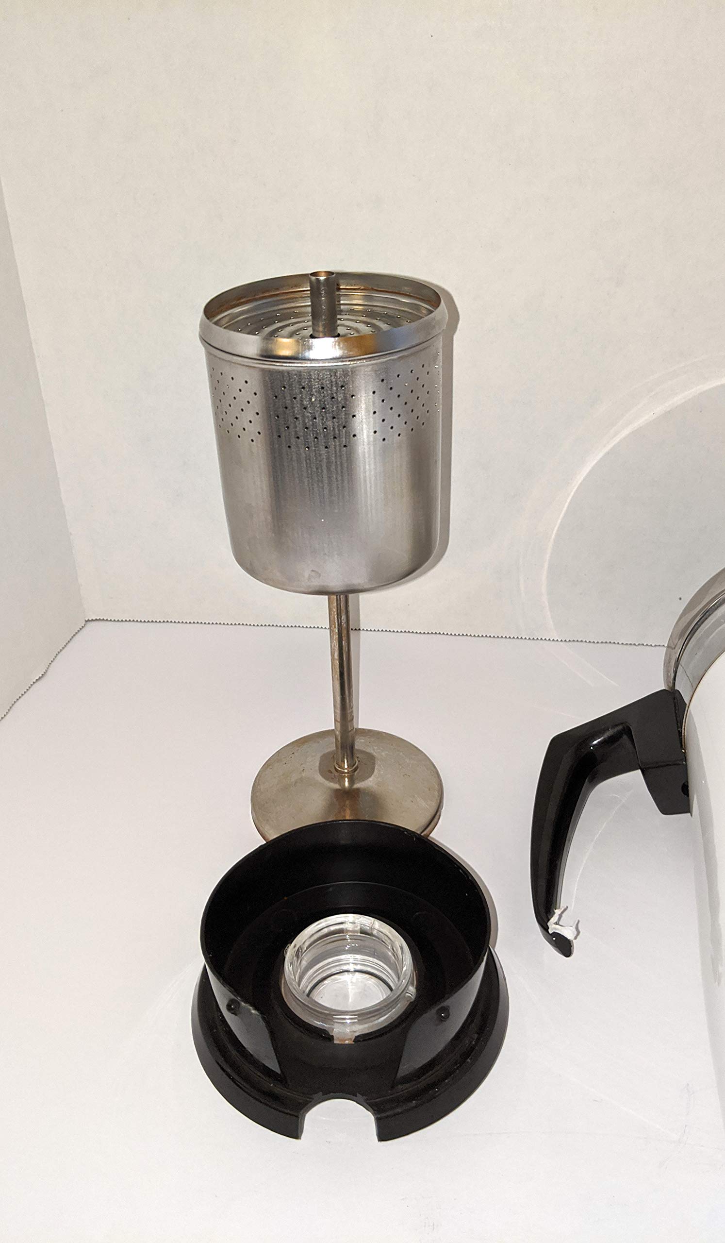 Corning Ware 9cup Coffee Stovetop Percolator w/Warming Stand 9.5” H