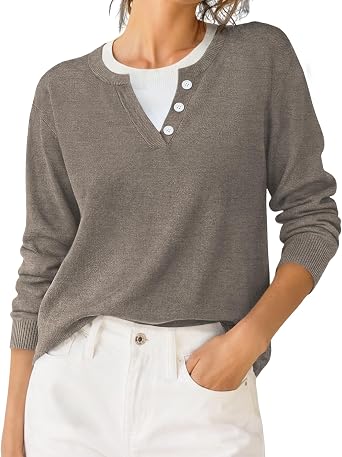 LOMON Women's Sweaters 2026 Fall Long Sleeve Lightweight Pullover Tops
