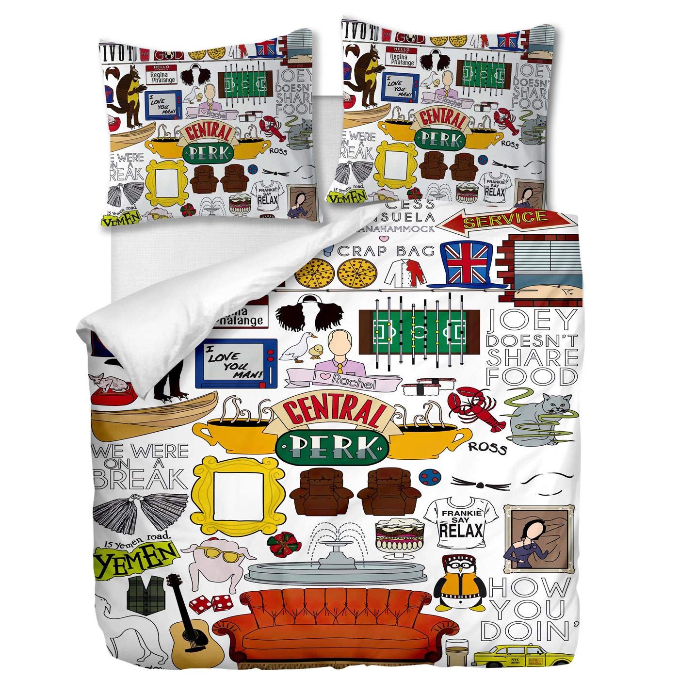 Housse de couette 200x200 infroissable motif TV-thème pour lit double