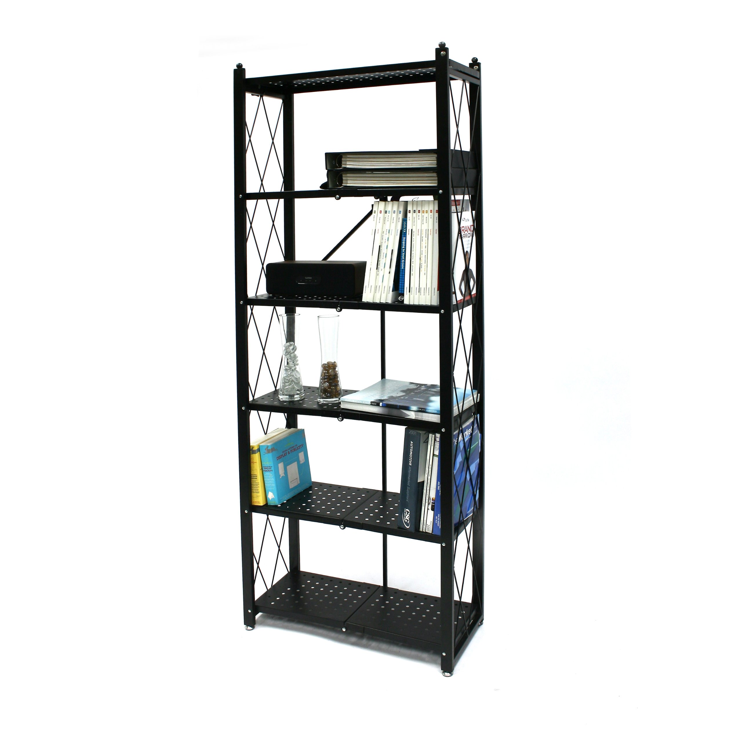 Origami 6Shelf Bookcase Open Style, Organizer Deco Rack, Large Book