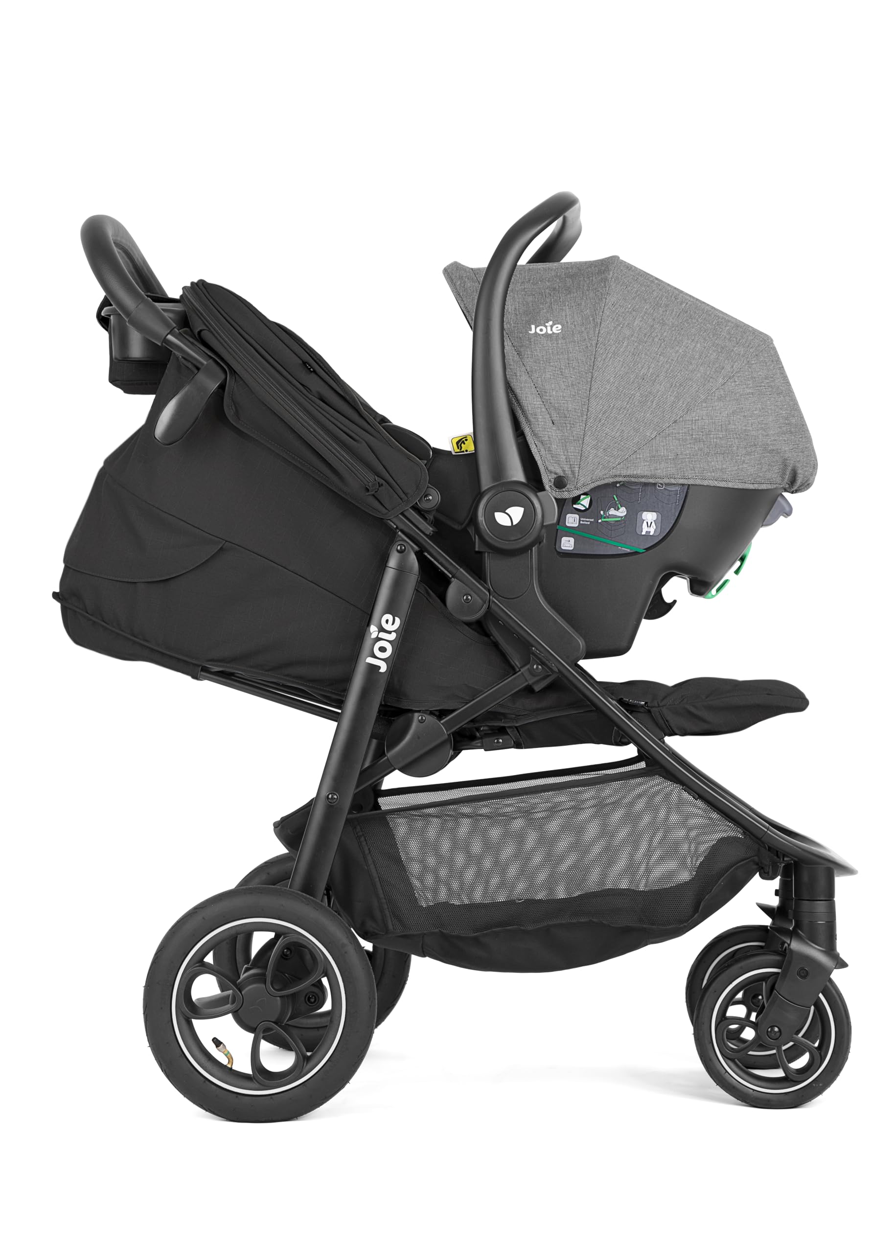 Joie litetrax™ pro passeggino, chiusura compatta, reclinazione completamente orizzontale, compatibile con sistema da viaggio, parapioggia incluso – dalla nascita ai 4 anni (0–22 kg), shale