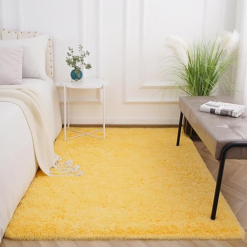 Miniatura 3 de Kimicole Alfombra de área para dormitorio, sala de estar, decoración del hogar, alfombra mullida mejorada de 6 x 9 pies para apartamento,