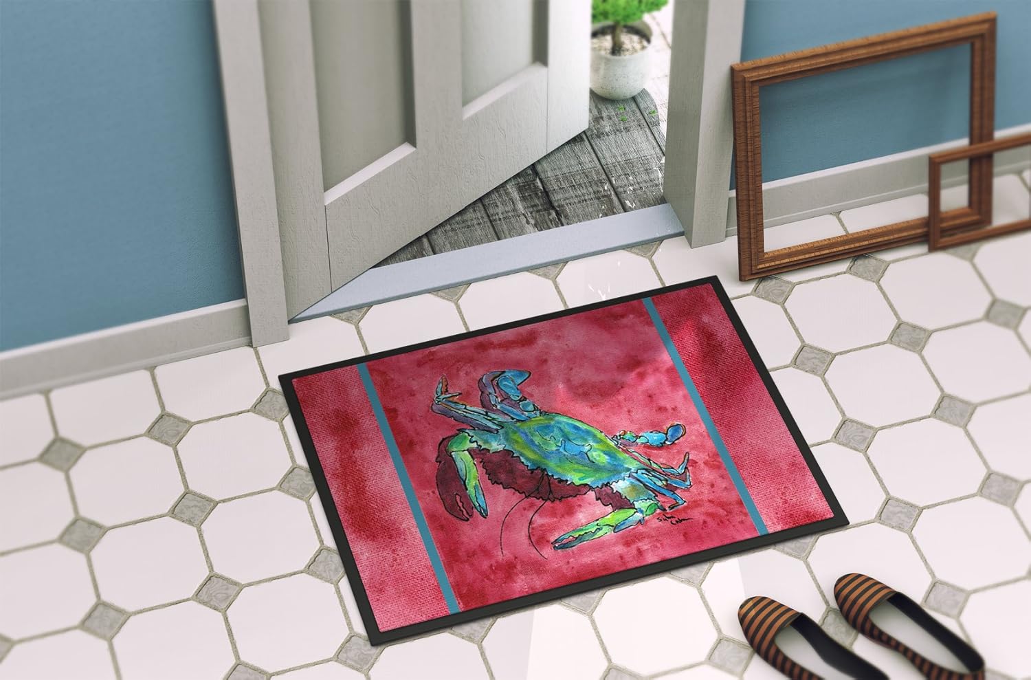 Caroline's Treasures 8379-JMAT Crab Indoor or Outdoor Doormat, 24" x 36", Multicolor