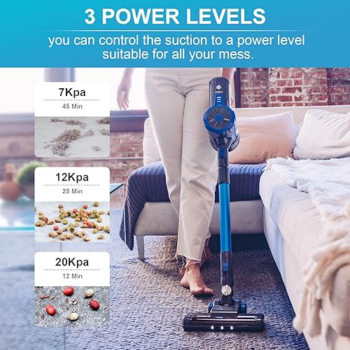 Miniatura 5 de EIOEIR Aspiradora inalámbrica con filtración de alta eficiencia aspiradora ligera versátil para suelos de madera dura hasta 45 minutos de tiempo de