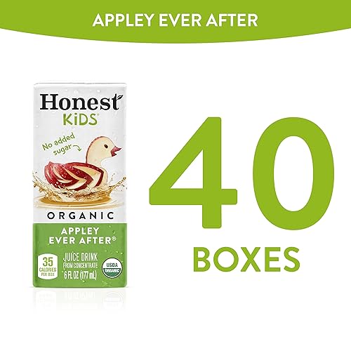 Miniatura 5 de Honest Kids Appley Ever After - Bebida de jugo orgánico 6 Fl oz cajas de jugo paquete de 40 manzana 6 Fl Oz paquete de 40