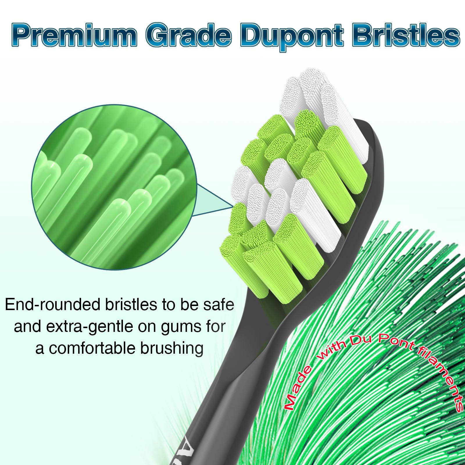 Aoremon 10 Stück Aufsteckbürsten für Philips Sonicare DiamondClean Schwarz